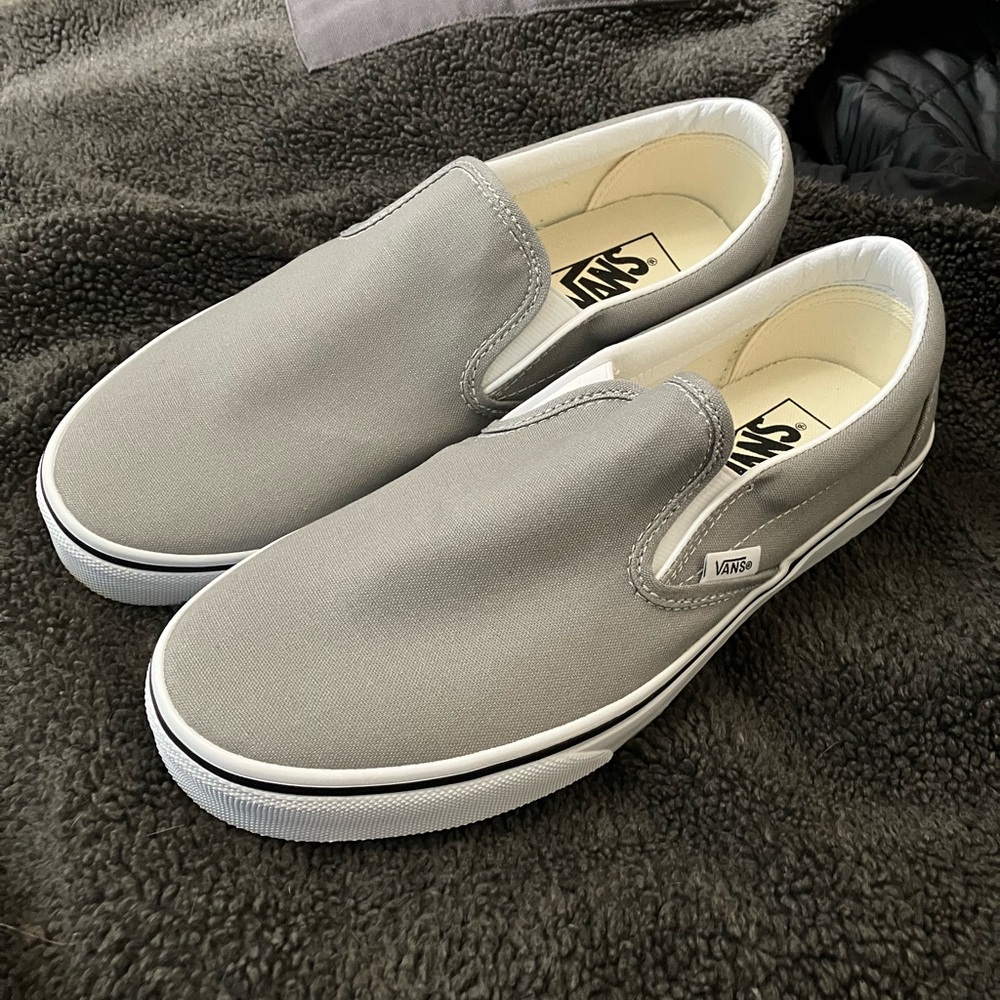 Vans Men's Classic Gray Slip-On Loafers